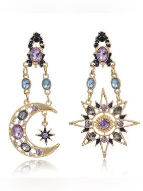 Star & Moon Drop Earrings